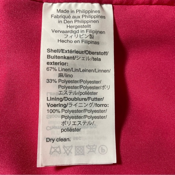 J Crew Going Out Womens Blazer Fuchsia Pink Linen Blend Open Front Jacket Sz 8 - Picture 13 of 15